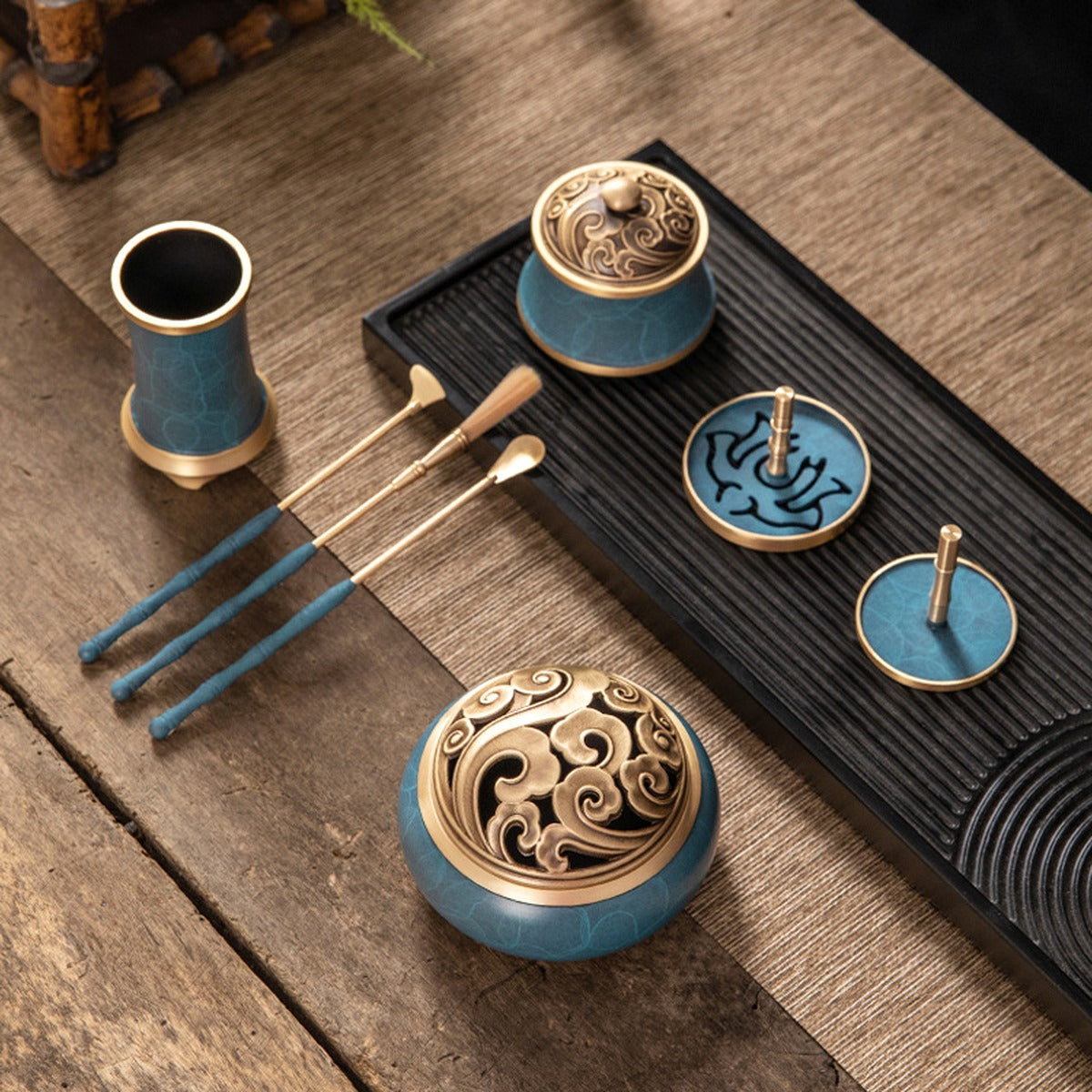Brass Incense Seal Ritual Set