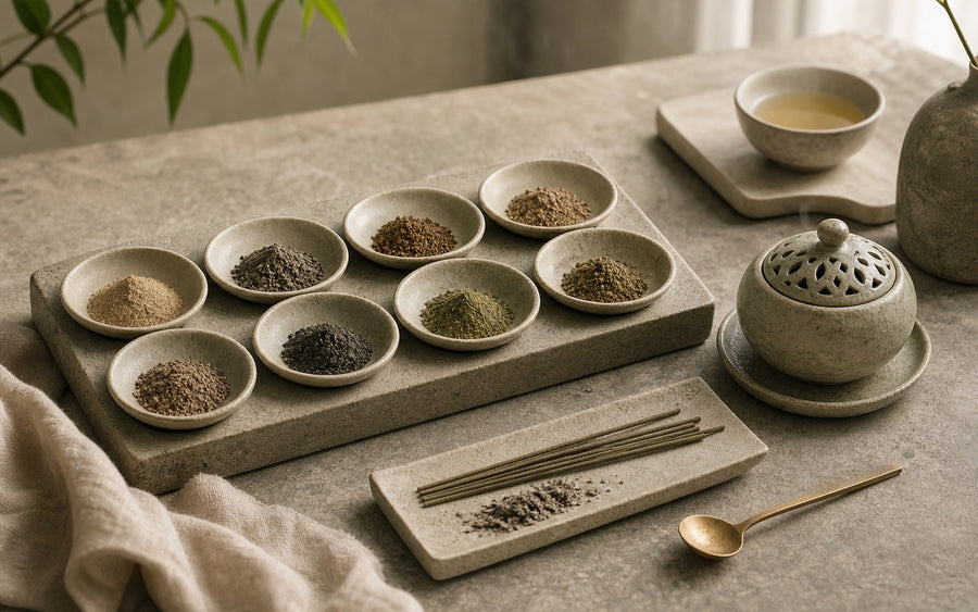 Kaelox scent powder ingredients and burner