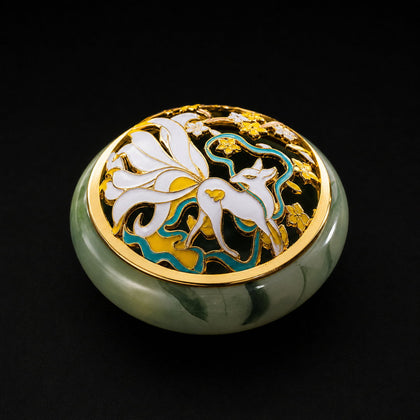 Nine-Tailed Fox Jade Enamel Burner